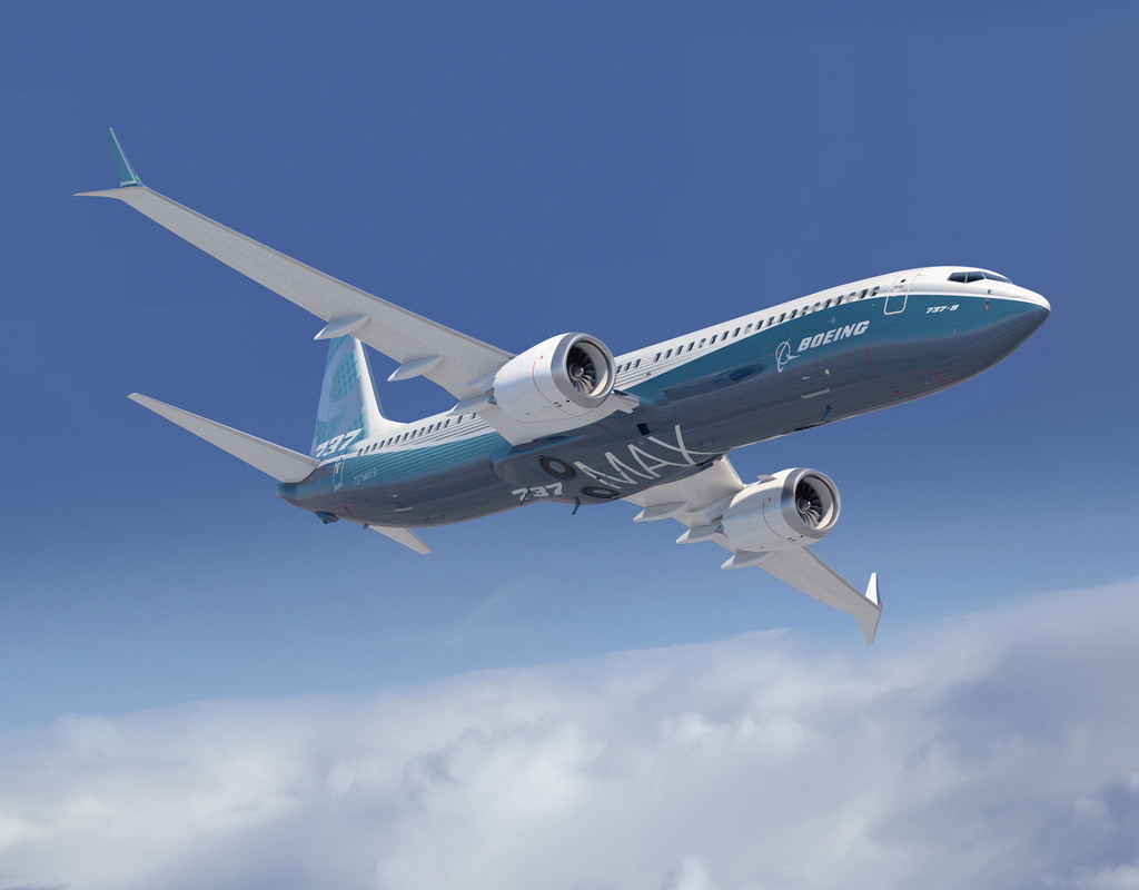 A Boeing 737 MAX 9 in flight.