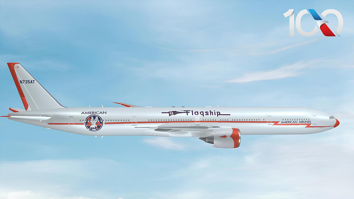 Render of special American Airlines centennial livery