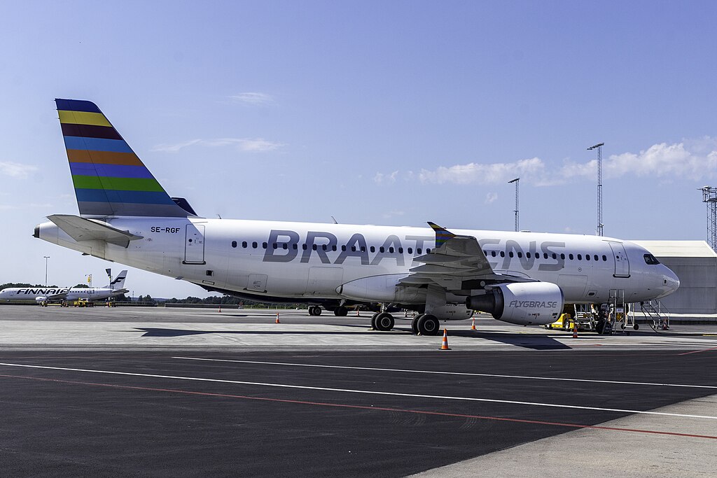 Braaathens International Airways Airbus aircraft on tarmac